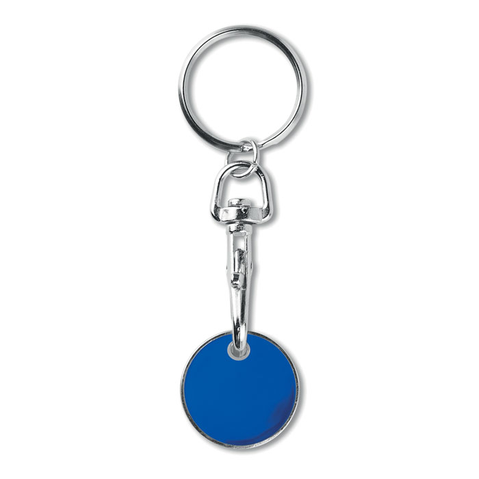 Porte-clés avec jeton chariot personnalisable TOKENRING Bleu royal